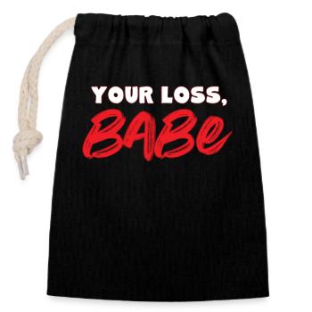 Relationship separation - Closable cotton gift bag (14x20cm) - black - Front