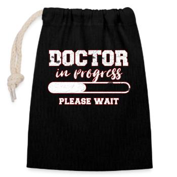 doctor - Closable cotton gift bag (14x20cm) - black - Front