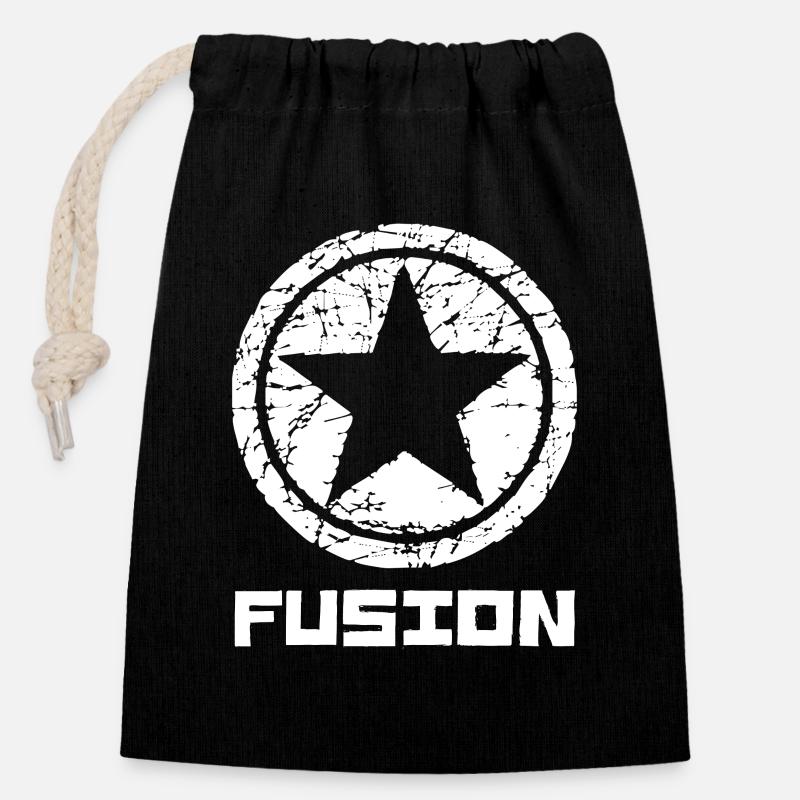 Fusion - Sac cadeau en coton avec cordon (14 x 20 cm) - noir