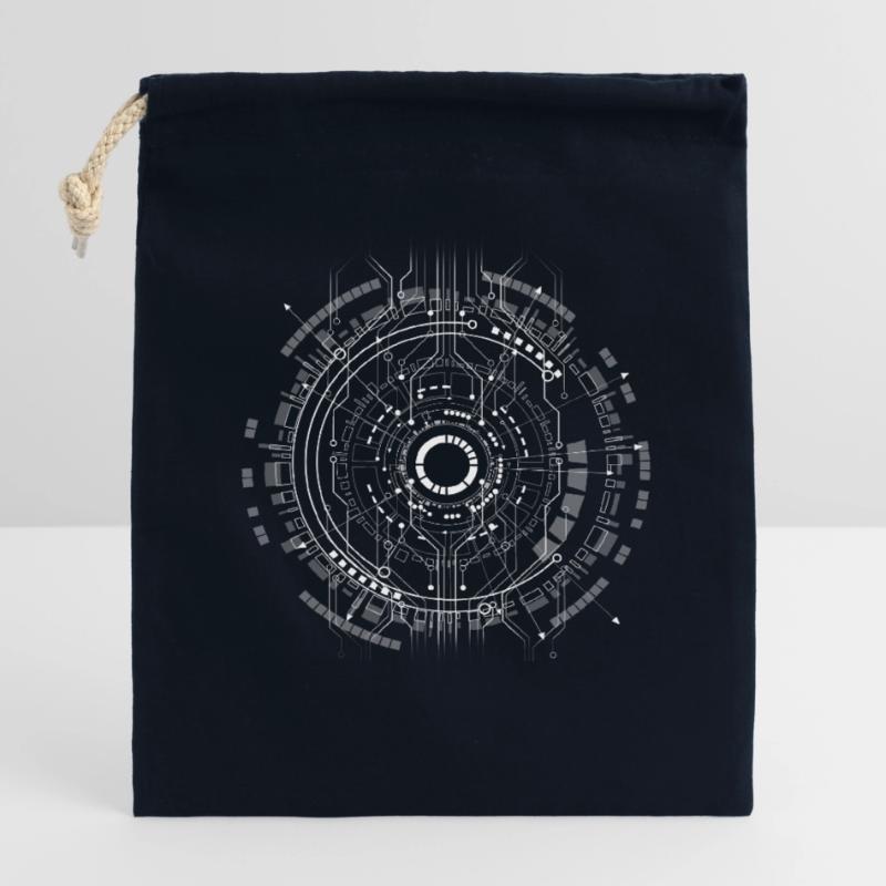 computer c-base stern space cpu nerd pc coder star Verschließbarer Geschenkbeutel aus Baumwolle (14x20cm)