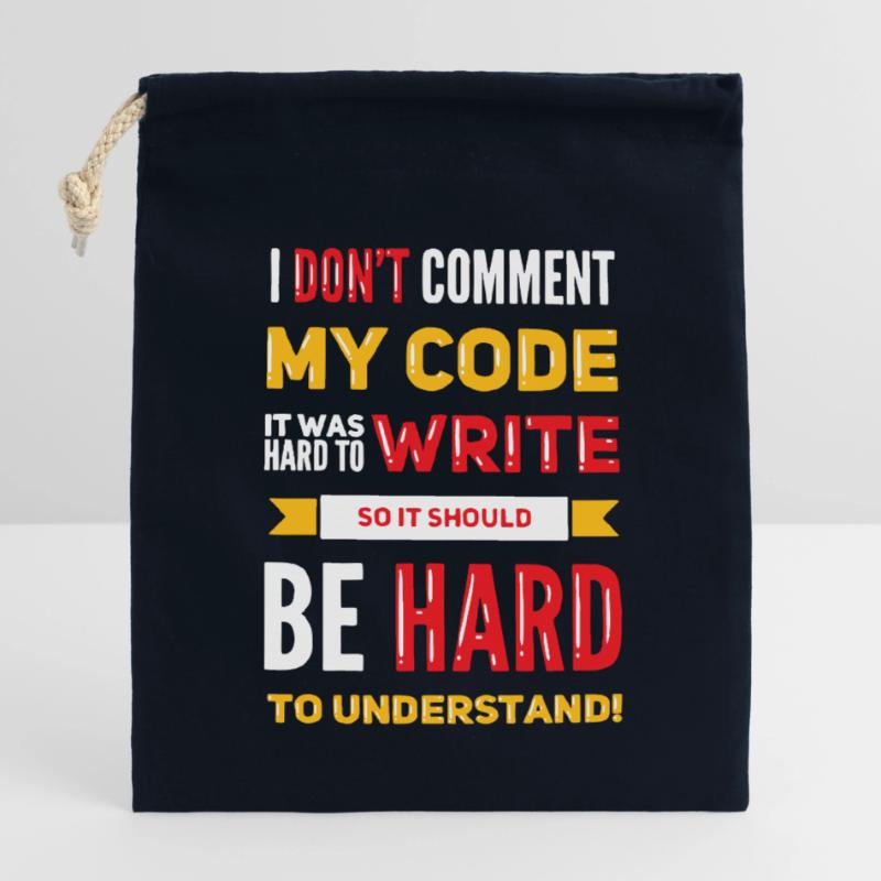 Je ne commente pas mon code Sac cadeau en coton avec cordon (14 x 20 cm)
