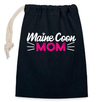 Maine Coon Cat - Closable cotton gift bag (14x20cm) - navy - Front
