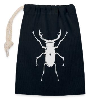 Großer Hirschkäfer - Insekten - Verschließbarer Geschenkbeutel aus Baumwolle (14x20cm) - Navy - Vorne