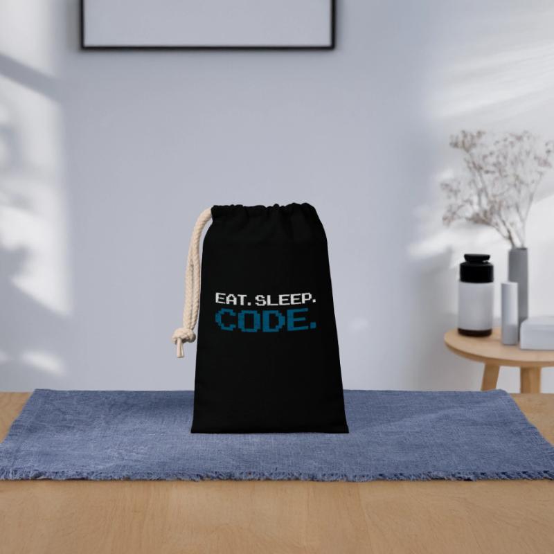 Code de programmation informatique Sac cadeau en coton avec cordon (14 x 20 cm)