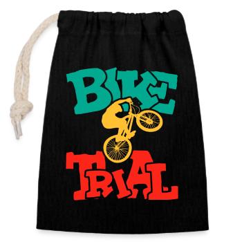 Balance and Control Bike Trial - Closable cotton gift bag (14x20cm) - black - Front
