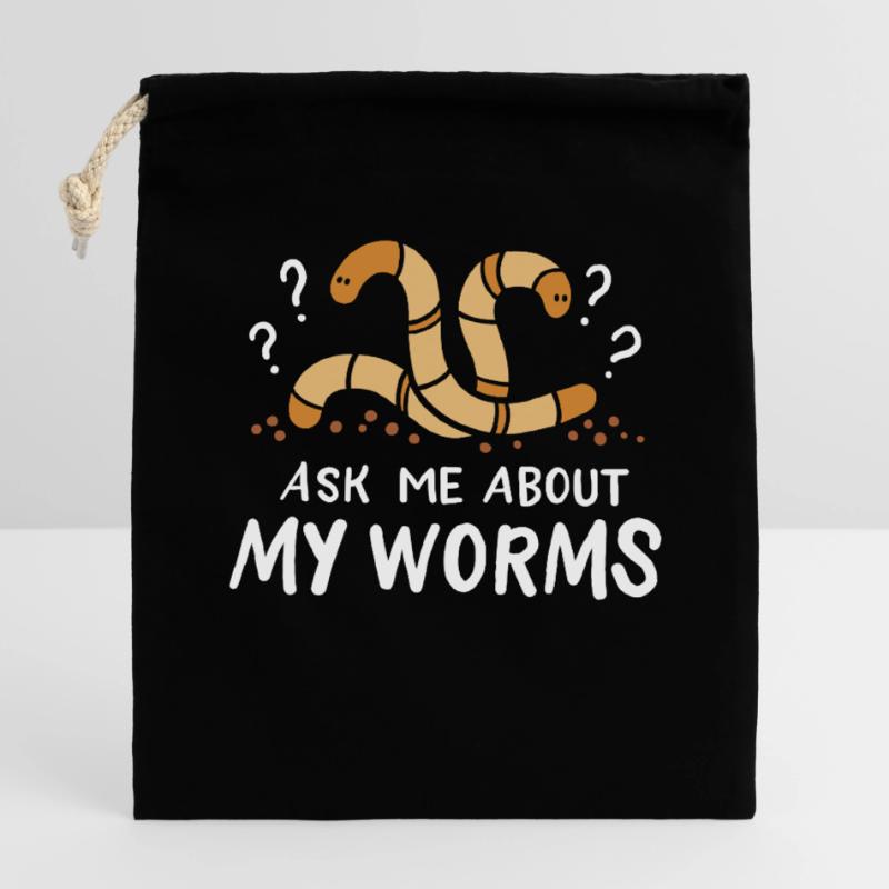 Worms Constructeurs de vers Sac cadeau en coton avec cordon (14 x 20 cm)