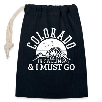 Randonnée dans le Colorado - Sac cadeau en coton avec cordon (14 x 20 cm) - bleu marine - Devant