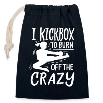Kickboxing Martial Arts - Closable cotton gift bag (14x20cm) - navy - Front