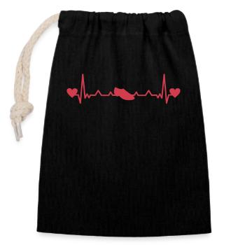 Standardtanzen Tanzschuh Herren Standard Heartbeat - Verschließbarer Geschenkbeutel aus Baumwolle (14x20cm) - Schwarz - Vorne