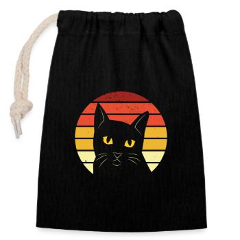 Cat Cat Cats Miau Cat Love Stubentiger - Closable cotton gift bag (14x20cm) - black - Front