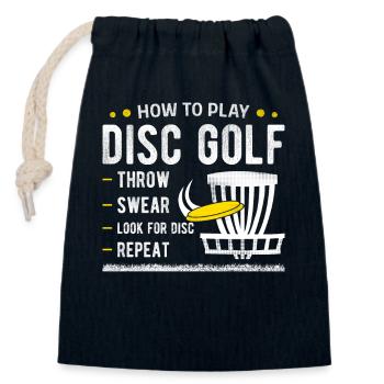 Disc Golf - Closable cotton gift bag (14x20cm) - navy - Front