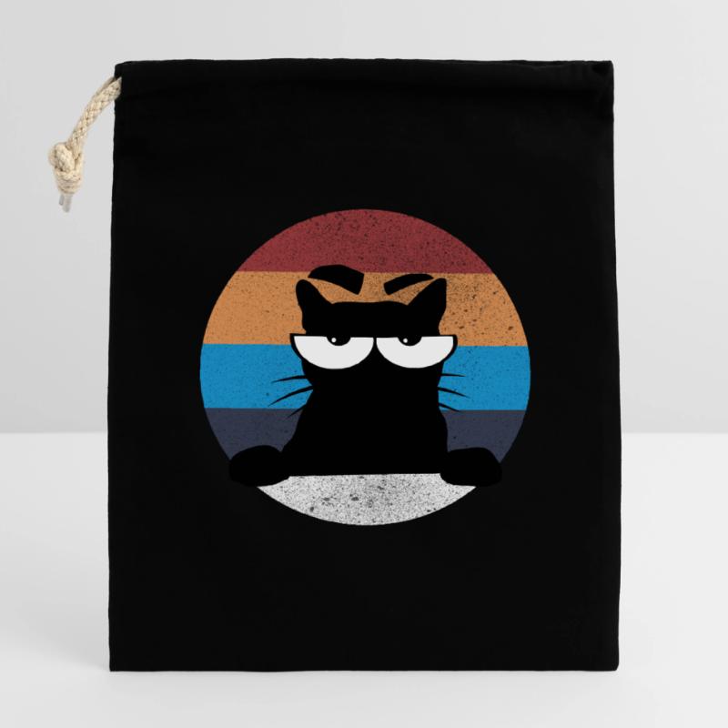 Grumpy Katze Closable cotton gift bag (14x20cm)