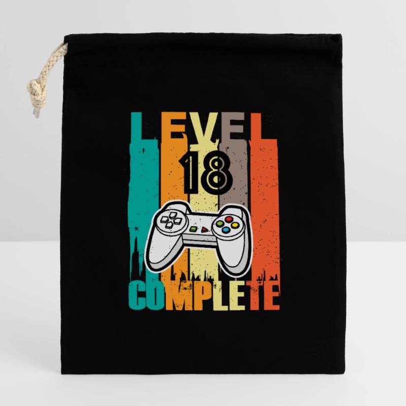 Level 18 Complete Controller 18th Birthday Closable cotton gift bag (14x20cm)