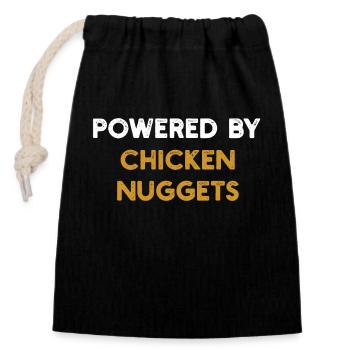 Hühnchen-Nuggets - Verschließbarer Geschenkbeutel aus Baumwolle (14x20cm) - Schwarz - Vorne