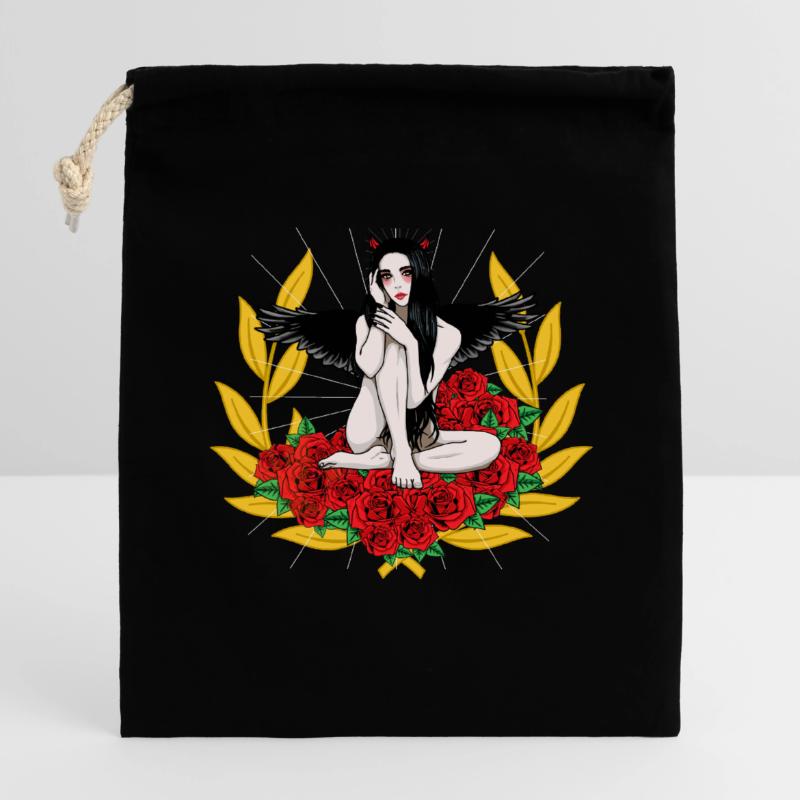 Devilish Devil Woman Satan's Roast Devil Closable cotton gift bag (14x20cm)