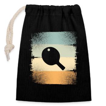 Ping-pong - Sac cadeau en coton avec cordon (14 x 20 cm) - noir - Devant