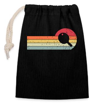 Ping-pong - Sac cadeau en coton avec cordon (14 x 20 cm) - noir - Devant