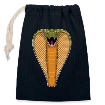 Cobra Snake - Closable cotton gift bag (14x20cm) - navy - Front