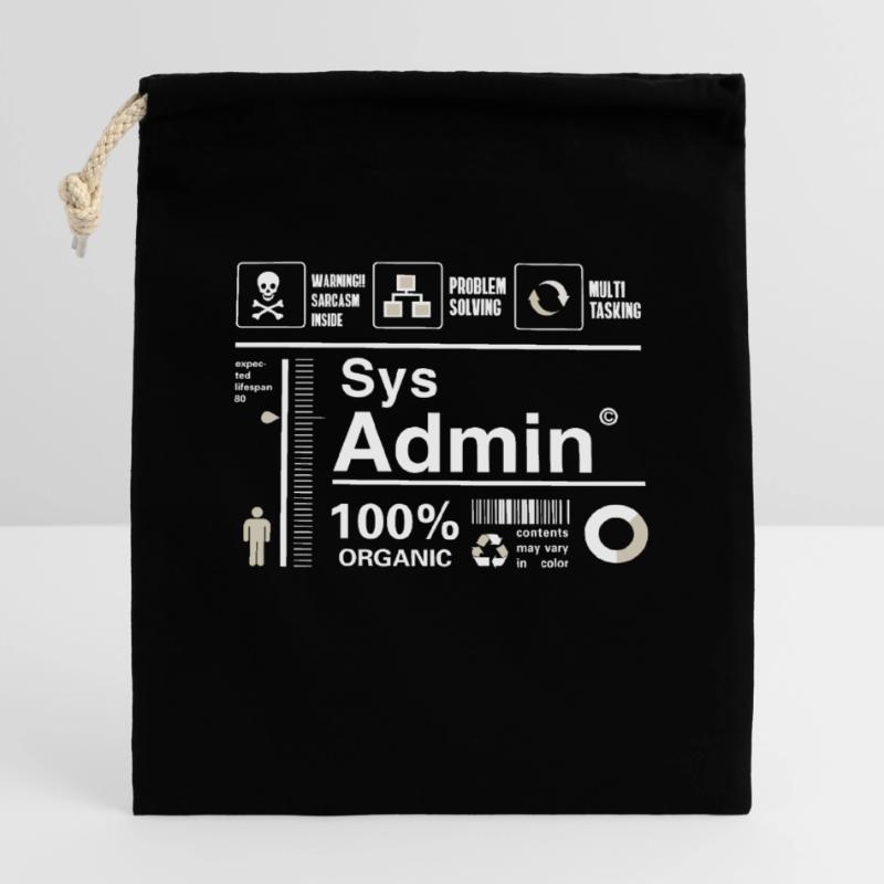 sys admin Content Irony Humor Computer Nerd pc cor Closable cotton gift bag (14x20cm)