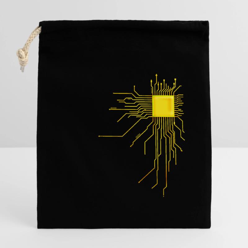 platine Core cpu Computer Nerd Programmer admin Closable cotton gift bag (14x20cm)
