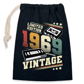 1969 Geburtsjahr Baujahr Geburtstag Vintage - Verschließbarer Geschenkbeutel aus Baumwolle (14x20cm) - Navy - Vorne