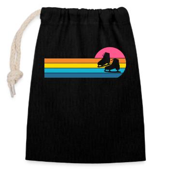 Skate - Closable cotton gift bag (14x20cm) - black - Front