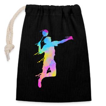 Badminton Fan Squash Trainer Club Femmes - Sac cadeau en coton avec cordon (14 x 20 cm) - noir - Devant