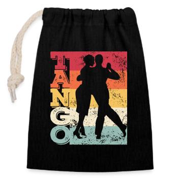 Tango Argentino Retro Vintage Tango Vals Dance - Verschließbarer Geschenkbeutel aus Baumwolle (14x20cm) - Schwarz - Vorne