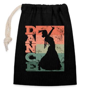 Flamenco Dancer Dance Flamenco Dress - Closable cotton gift bag (14x20cm) - black - Front