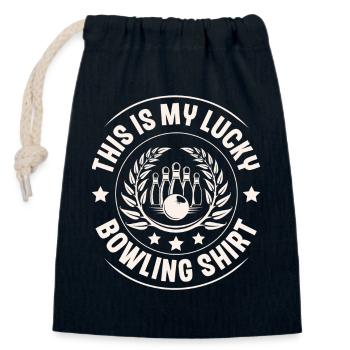 Bowling - Verschließbarer Geschenkbeutel aus Baumwolle (14x20cm) - Navy - Vorne