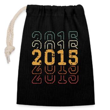 2015 - Sac cadeau en coton avec cordon (14 x 20 cm) - noir - Devant