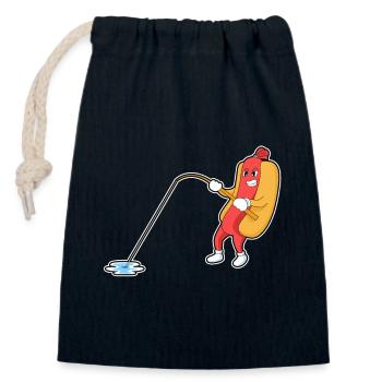 Hotdog Angler Angelrute Angeln - Verschließbarer Geschenkbeutel aus Baumwolle (14x20cm) - Navy - Vorne