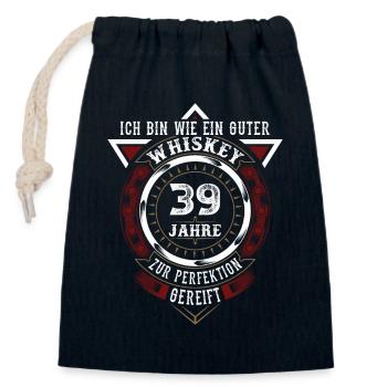 39. Geburtstag Whiskey Whisky - Verschließbarer Geschenkbeutel aus Baumwolle (14x20cm) - Navy - Vorne