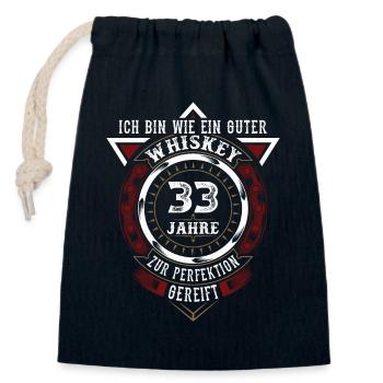 33. Geburtstag Whiskey Whisky - Verschließbarer Geschenkbeutel aus Baumwolle (14x20cm) - Navy - Vorne