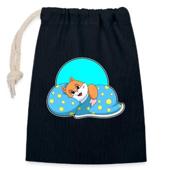 Couverture de couchage pour hamster - Sac cadeau en coton avec cordon (14 x 20 cm) - bleu marine - Devant