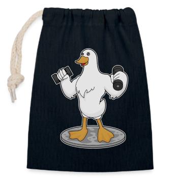 Ente Bodybuilder Hanteln Bodybuilding - Verschließbarer Geschenkbeutel aus Baumwolle (14x20cm) - Navy - Vorne