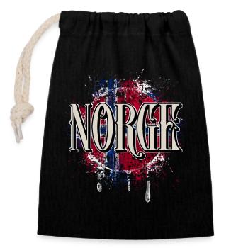 Norwegen - Verschließbarer Geschenkbeutel aus Baumwolle (14x20cm) - Schwarz - Vorne