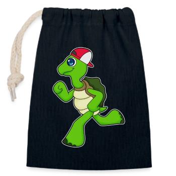 Turtle Jogger Jogging Sport - Sac cadeau en coton avec cordon (14 x 20 cm) - bleu marine - Devant