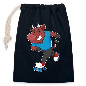 Stier Rollschuhfahren Rollschuhe - Verschließbarer Geschenkbeutel aus Baumwolle (14x20cm) - Navy - Vorne