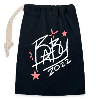 Baby 2022 - Birth Pregnant 2022 - Closable cotton gift bag (14x20cm) - navy - Front