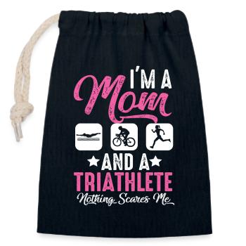 Ich Bin Eine Mutter Und Ein Triathlet - Verschließbarer Geschenkbeutel aus Baumwolle (14x20cm) - Navy - Vorne