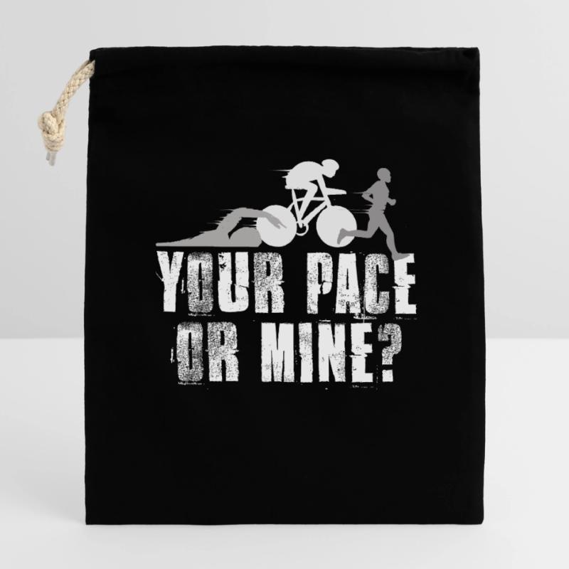 Dein Tempo Oder Meins Triathlon Verschließbarer Geschenkbeutel aus Baumwolle (14x20cm)