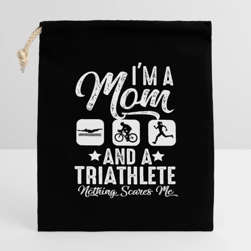 Ich Bin Eine Mutter Und Ein Triathlet Verschließbarer Geschenkbeutel aus Baumwolle (14x20cm)