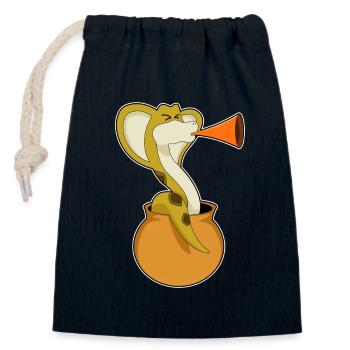 Musique de trompette Musicienne de serpent - Sac cadeau en coton avec cordon (14 x 20 cm) - bleu marine - Devant