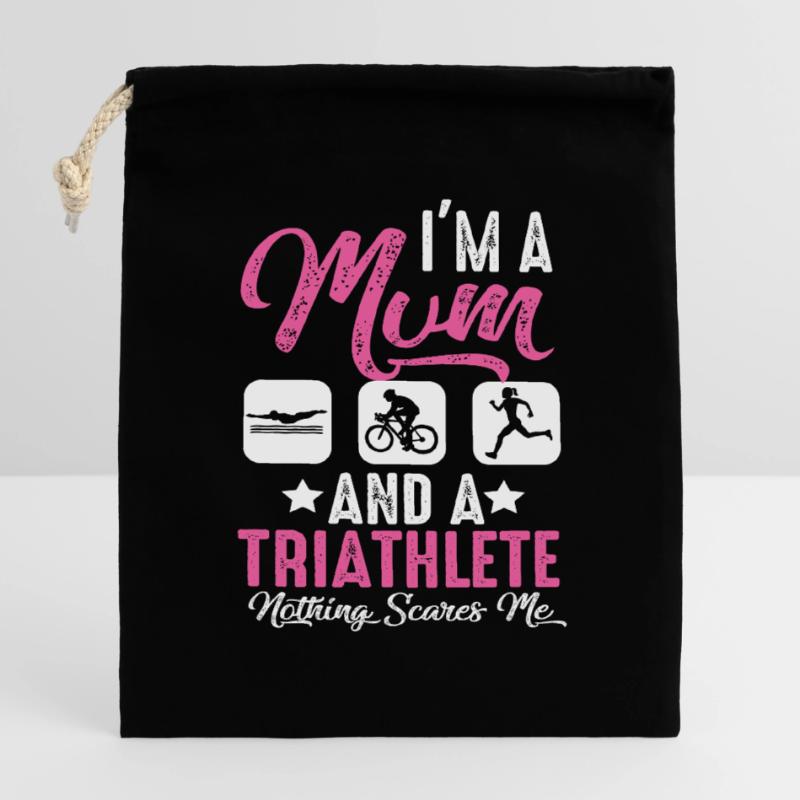 Ich Bin Eine Mutter Und Ein Triathlet Verschließbarer Geschenkbeutel aus Baumwolle (14x20cm)