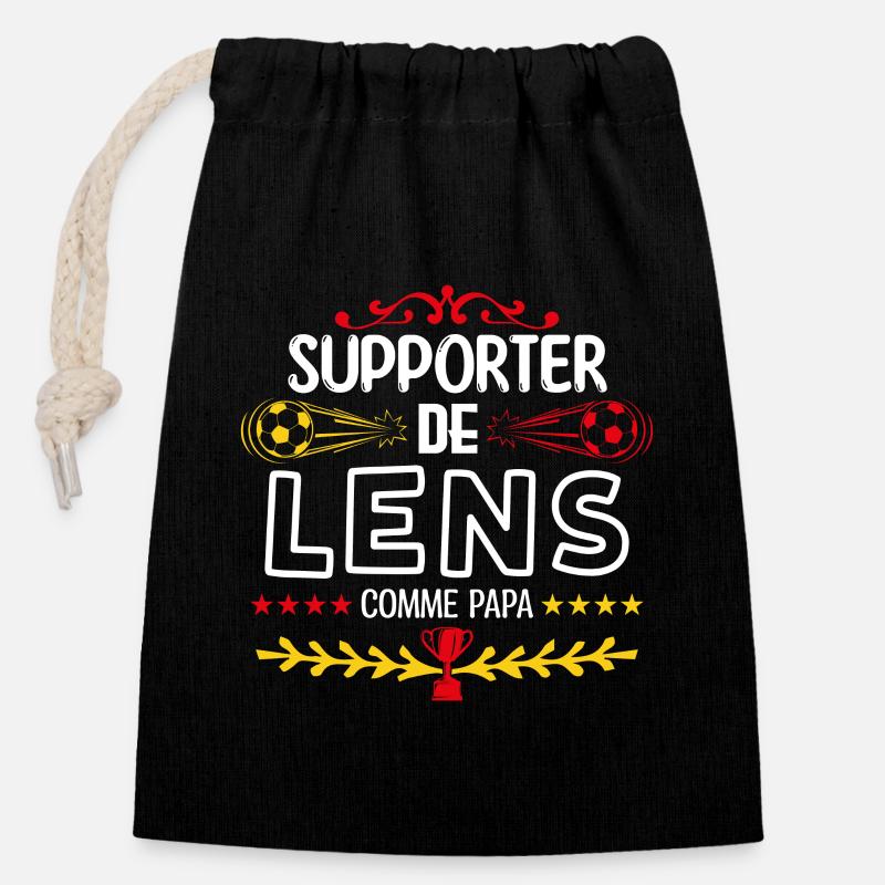 Je Suis Un Supporter De Lens Parfait - Sac cadeau en coton avec cordon (14 x 20 cm) - noir