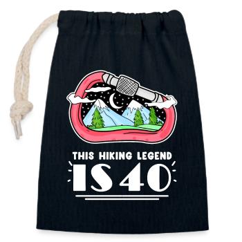 Hiking 40th birthday Hiker 40 years old - Closable cotton gift bag (14x20cm) - navy - Front