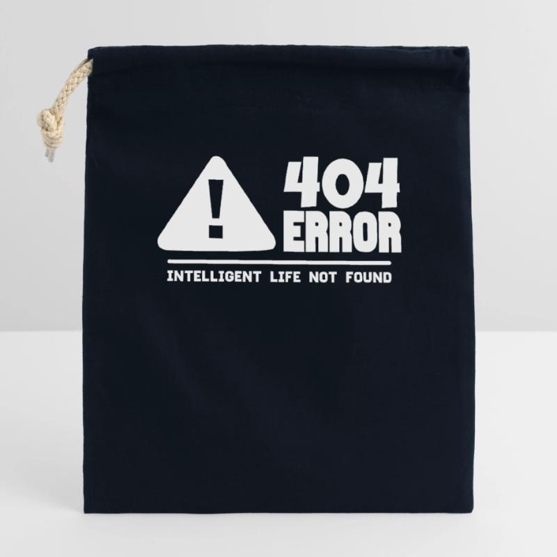 Computer and programmer geek. 404 Errors Closable cotton gift bag (14x20cm)