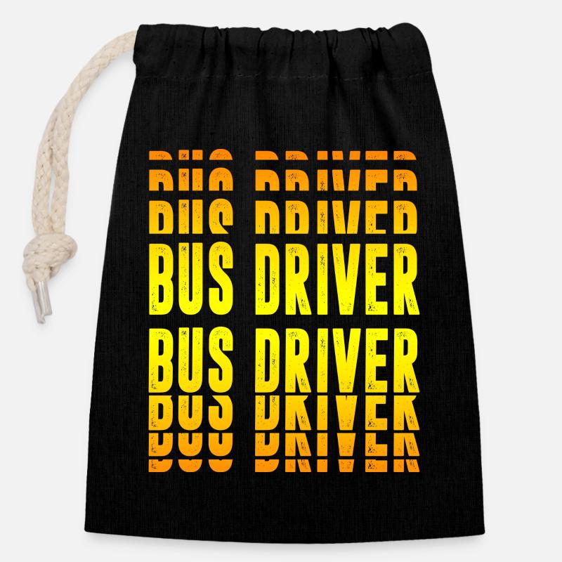 Busfahrer Design - Verschließbarer Geschenkbeutel aus Baumwolle (14x20cm) - Schwarz