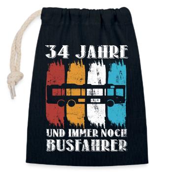 Busfahrer Busfahren Beruf 34 Geburtstag Spruch - Verschließbarer Geschenkbeutel aus Baumwolle (14x20cm) - Navy - Vorne